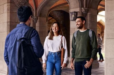 Three students pictured on campus