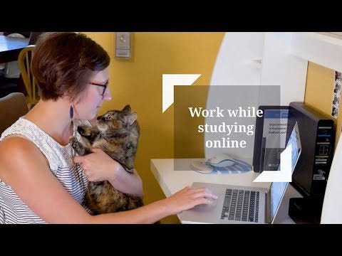 YouTube video about Gabbi's online learning experience in Evaluation
