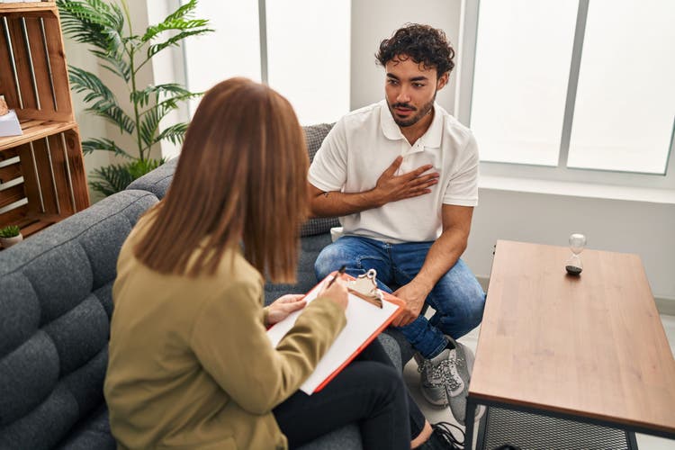 Two people in therapy session