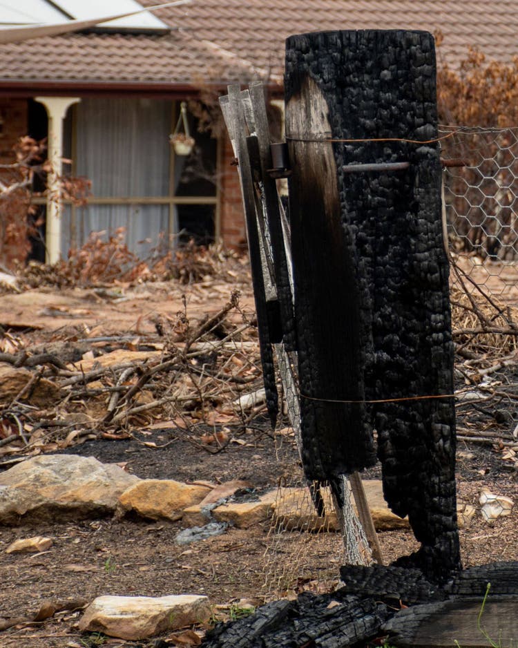 Property being inspected after fire.