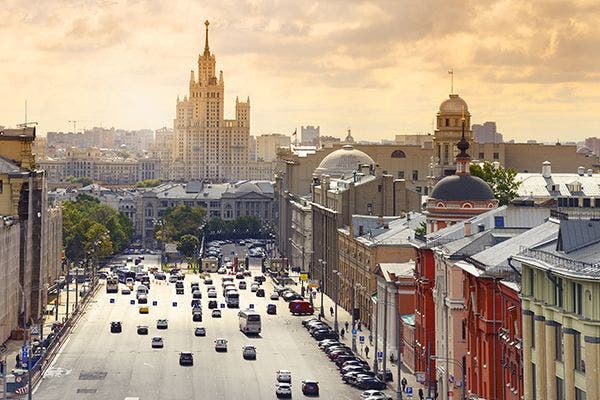 Rush hour in Moscow, Russia