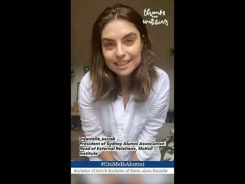 Video of Bachelor of Arts and Bachelor of Music alum Danielle