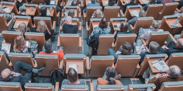 Lecture theatre full of students