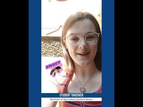 A YouTube video of Bachelor of Agriculture student Saxon sharing her favourite things at the university