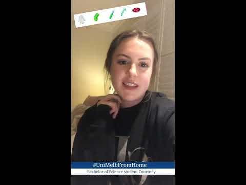 A YouTube video of Bachelor of Science student Coutney talking about her experience studying in isolation