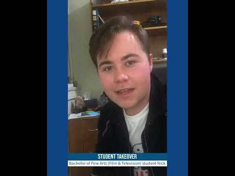 A YouTube video of Bachelor of Fine Arts (Film & Television) student Nick talking about his degree