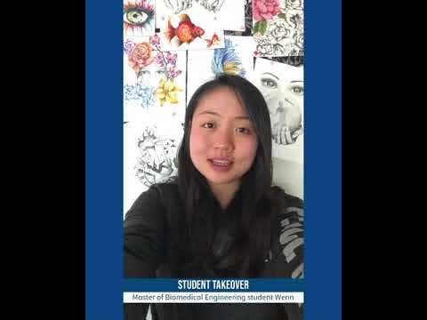 A YouTube video of Master of Engineering (Biomedical) student sharing a life her day