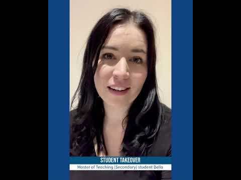 A YouTube video of Master of Teaching (Secondary) student Bella talking about studying from home