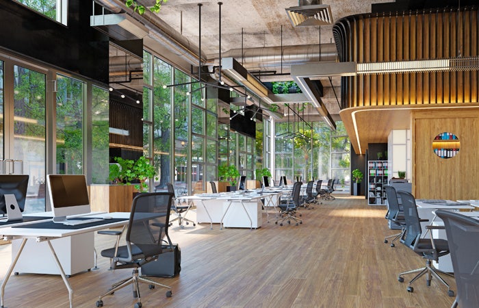 open plan office environment